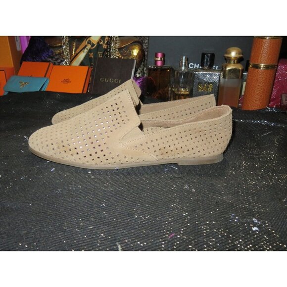 Lucky Brand 2 Pairs Enorahh Kid Suede Leather Laser Cut Ballet Flats in Tan size - Picture 2 of 13